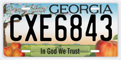 GA license plate CXE6843