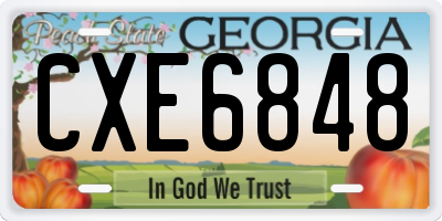 GA license plate CXE6848