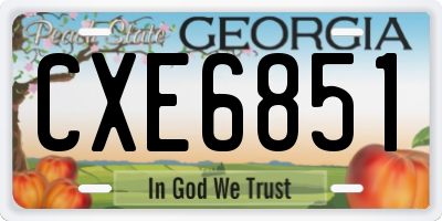 GA license plate CXE6851