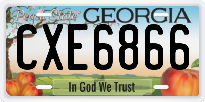GA license plate CXE6866