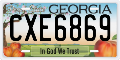 GA license plate CXE6869