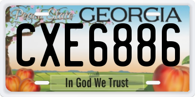 GA license plate CXE6886