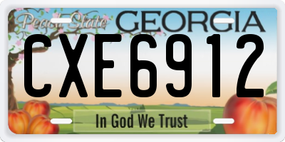 GA license plate CXE6912
