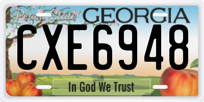 GA license plate CXE6948