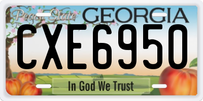 GA license plate CXE6950