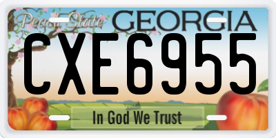 GA license plate CXE6955