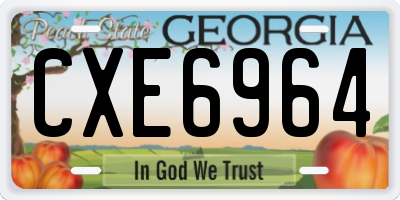 GA license plate CXE6964
