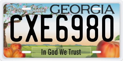GA license plate CXE6980
