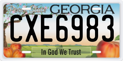 GA license plate CXE6983