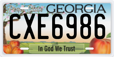 GA license plate CXE6986