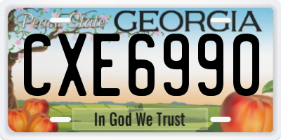 GA license plate CXE6990