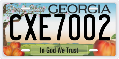 GA license plate CXE7002