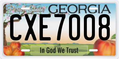 GA license plate CXE7008