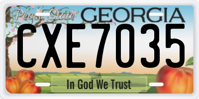 GA license plate CXE7035