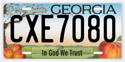 GA license plate CXE7080