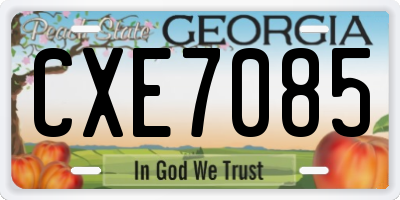 GA license plate CXE7085