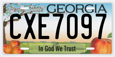 GA license plate CXE7097