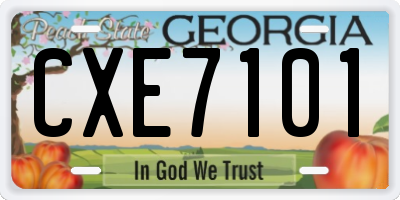 GA license plate CXE7101