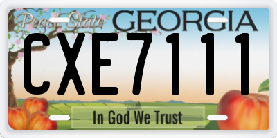 GA license plate CXE7111