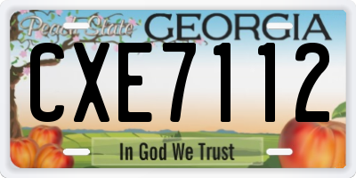 GA license plate CXE7112
