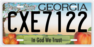 GA license plate CXE7122