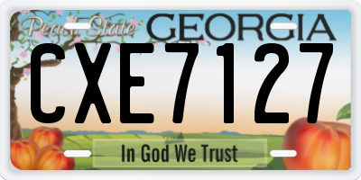 GA license plate CXE7127