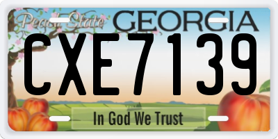 GA license plate CXE7139
