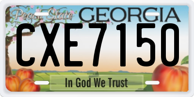 GA license plate CXE7150