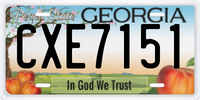 GA license plate CXE7151
