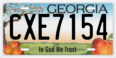 GA license plate CXE7154