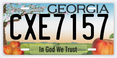 GA license plate CXE7157