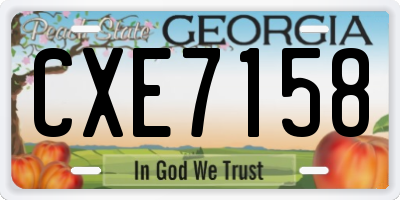 GA license plate CXE7158