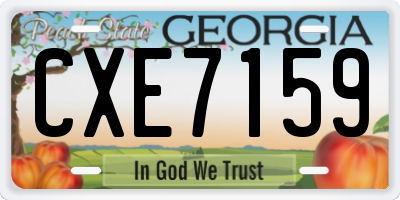 GA license plate CXE7159