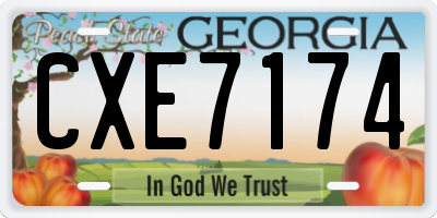 GA license plate CXE7174