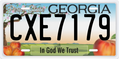 GA license plate CXE7179