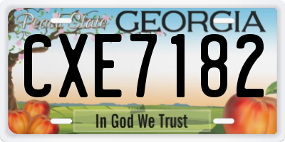 GA license plate CXE7182