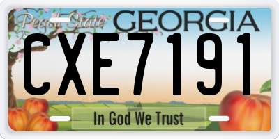 GA license plate CXE7191