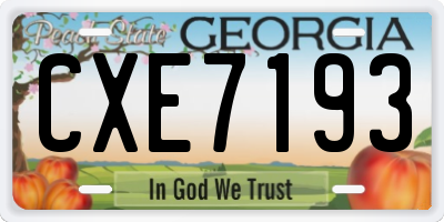 GA license plate CXE7193
