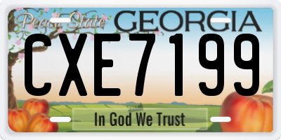 GA license plate CXE7199