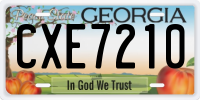 GA license plate CXE7210