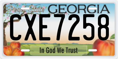 GA license plate CXE7258