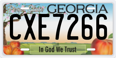 GA license plate CXE7266