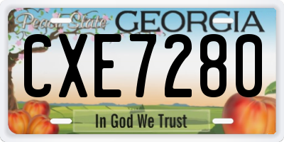 GA license plate CXE7280