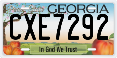 GA license plate CXE7292