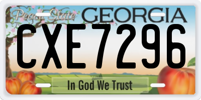 GA license plate CXE7296