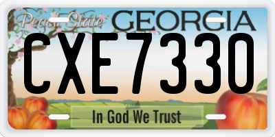 GA license plate CXE7330
