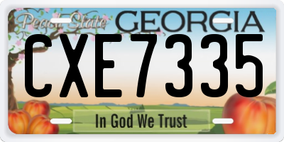 GA license plate CXE7335