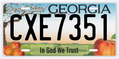 GA license plate CXE7351