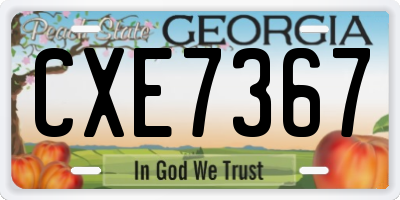 GA license plate CXE7367