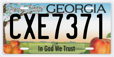 GA license plate CXE7371